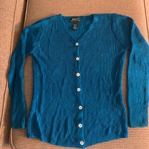 Lauren ralph lauren womens sweater S Vintage 90s Vibrant Blue Rayon